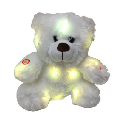 0.82ft 0.25M LED Plush Toy เปลี่ยนสีตุ๊กตาหมีด้วยไฟและดนตรี Furry Hair