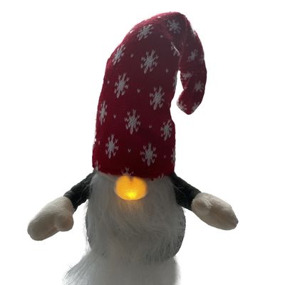 52 ซม. 20.47 นิ้วคริสต์มาส LED Plush Toy Gnome ตุ๊กตาสัตว์ของเล่น 3A แบตเตอรี่
