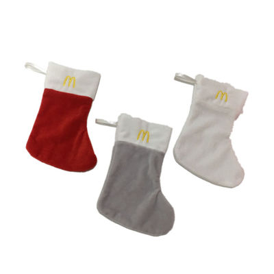 18 ซม. 7.09 นิ้วสายอ่อนของ McDonald ถักถุงน่องคริสต์มาสแบบเข็มส่วนบุคคล Oem