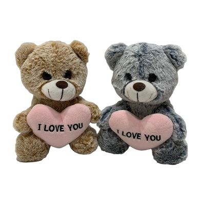 18 Cm 2 Colors Plush Bears Toy With Heart For Valentine'S Day Gift