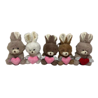 15 ซม. 5 CLRS ตุ๊กตากระต่ายน่ารักพร้อมหัวใจของเล่น ของขวัญวันวาเลนไทน์ที่น่ารัก