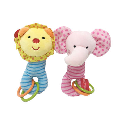 ของเล่นตุ๊กตานุ่ม ๆ สีสันสดใสขนาด 17 ซม. สิงโตและช้างเพื่อการศึกษาของทารก