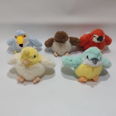 ของเล่นนกแก้วตุ๊กตา 5 ชิ้น คละแบบ สีสันสดใส นุ่มนิ่ม ชุดสะสมนกยัดไส้