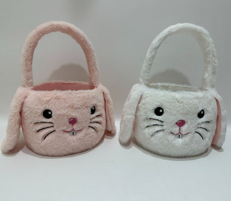ขายร้อน Easter Cute&Pretty Pink &White Plush Bunny กระเป๋าเล่น