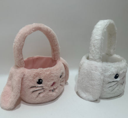 ขายร้อน Easter Cute&Pretty Pink &White Plush Bunny กระเป๋าเล่น
