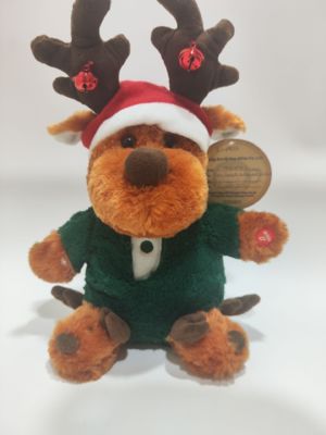 เด็กของขวัญคริสต์มาส กวางตลกที่มีเท้าสั่นและร้องเพลง ของเล่น Plush ของเล่นอิเล็กทรอนิกส์