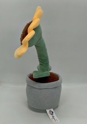 ของเล่นตุ๊กตาบันทึกเสียงรูปดอกทานตะวัน ทำจากวัสดุผ้าพลัฌและผ้าฝ้าย PP 100%