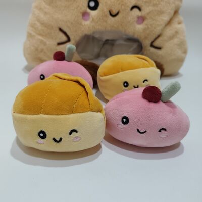 หมอนปุ๊ดผัก PVC หน้าใสน่ารักที่มีผลไม้เล็กๆ สีสันภายใน