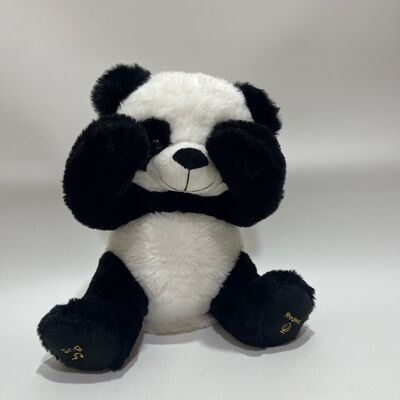 สัมผัส Peek-a-Boo Panda ของเล่น Plush กับฟังก์ชันซ้ําและดนตรี น่ารักหลับลง