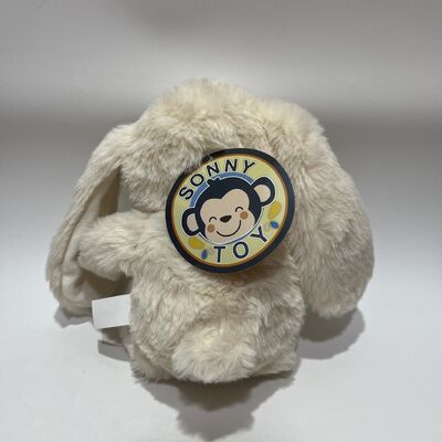 Big Ear Plush Bunny Toy Cream White Lop Rabbit Weighted Soothing Sleep Doll Birthday Gift for Kids