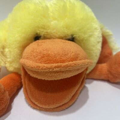 Little Yellow Duck Hand Puppet Plush Toy Quacking Duck Doll Parent-Child Storytelling Prop Soothing Doll for Kids